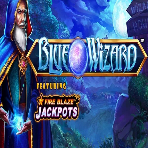 Blue Wizard Fire Blaze Jackpots casino game by Rarestone Gaming – featured logo at PlayJango Casino